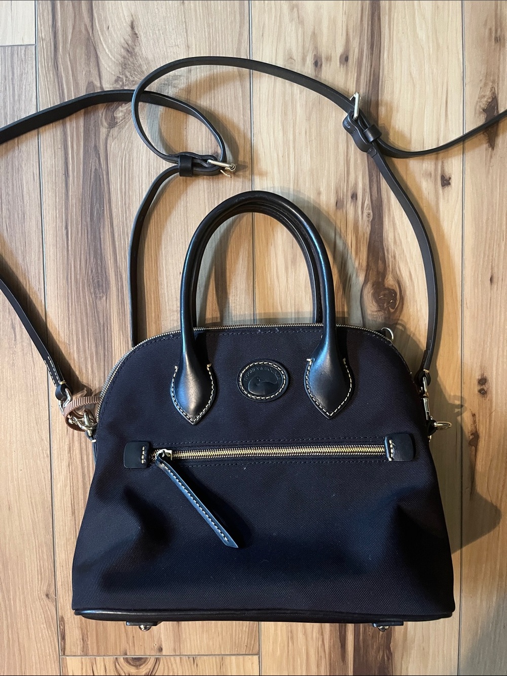 Dooney & Bourke Classic Black Women's Dome Satchel with Adjustable Strap